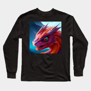 Red and Purple Dragon with Red Eyes Long Sleeve T-Shirt